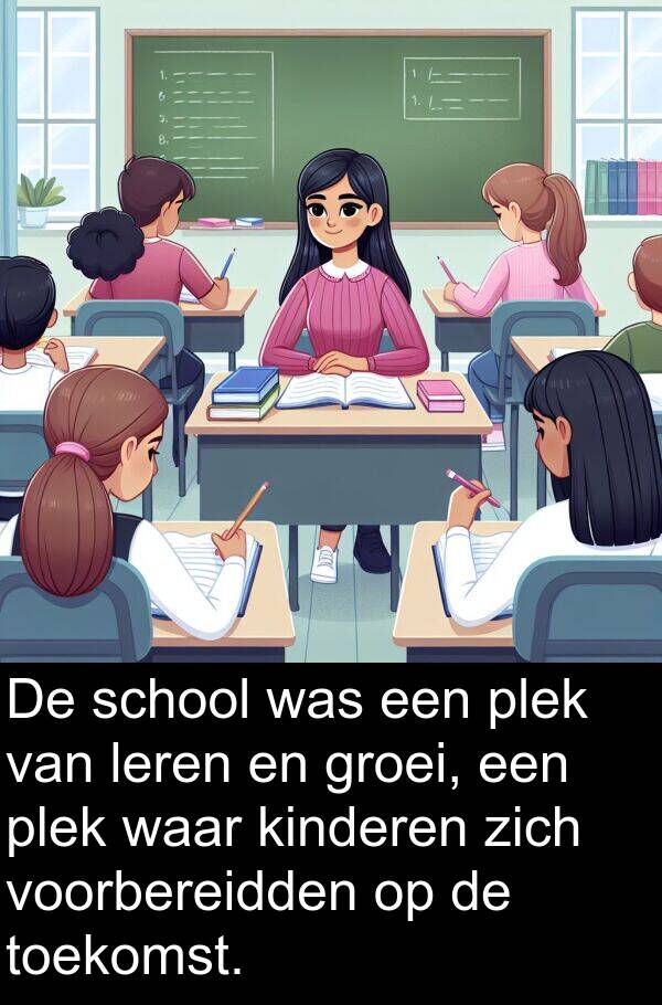 groei: De school was een plek van leren en groei, een plek waar kinderen zich voorbereidden op de toekomst.