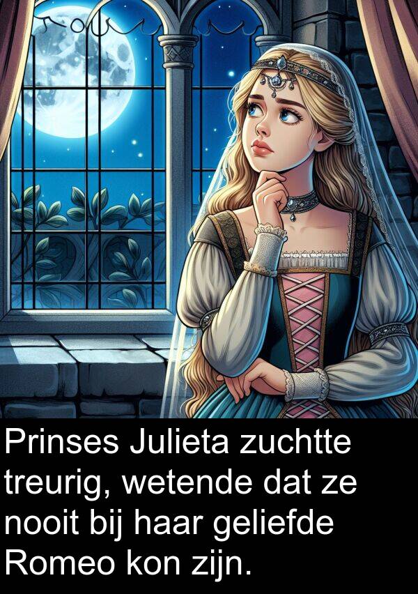 geliefde: Prinses Julieta zuchtte treurig, wetende dat ze nooit bij haar geliefde Romeo kon zijn.