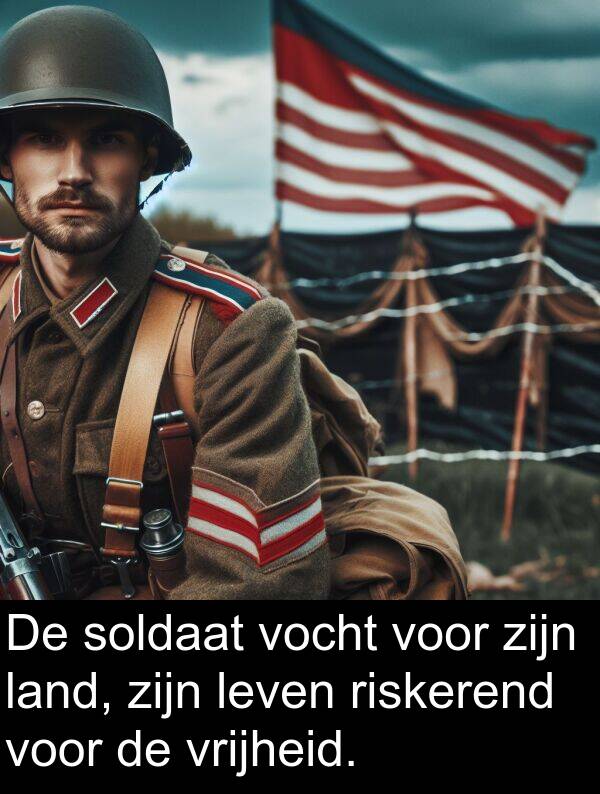 soldaat: De soldaat vocht voor zijn land, zijn leven riskerend voor de vrijheid.