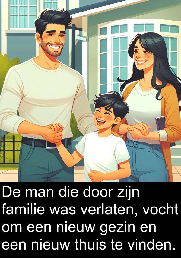 gezin: De man die door zijn familie was verlaten, vocht om een nieuw gezin en een nieuw thuis te vinden.