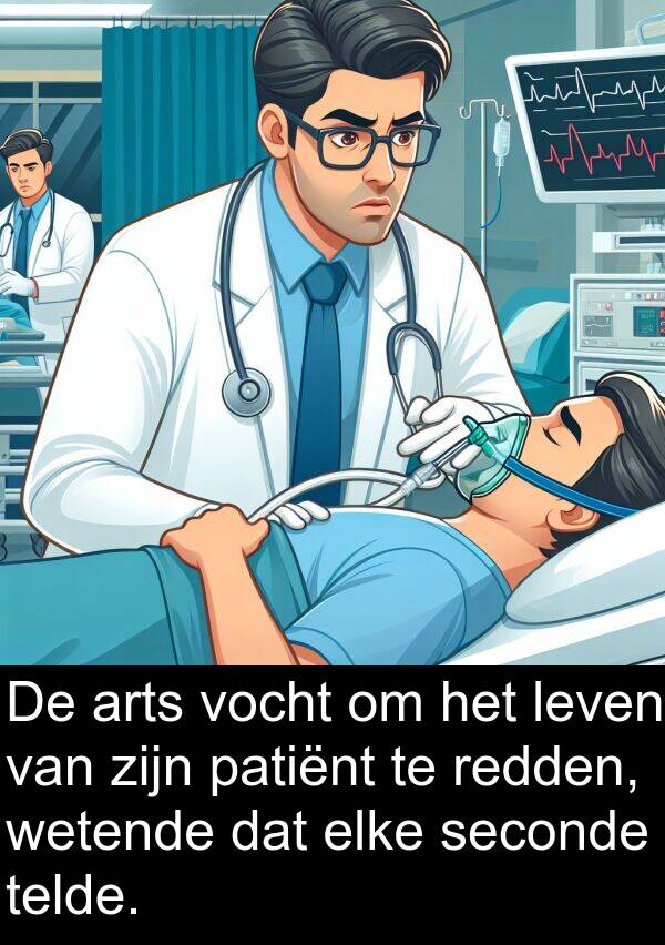 patiënt: De arts vocht om het leven van zijn patiënt te redden, wetende dat elke seconde telde.
