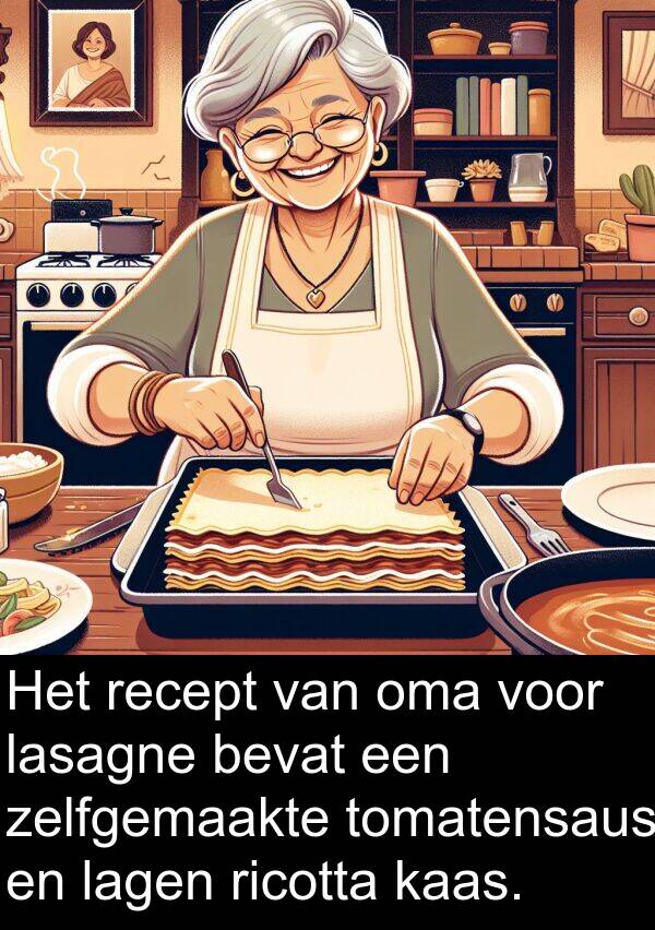 zelfgemaakte: Het recept van oma voor lasagne bevat een zelfgemaakte tomatensaus en lagen ricotta kaas.