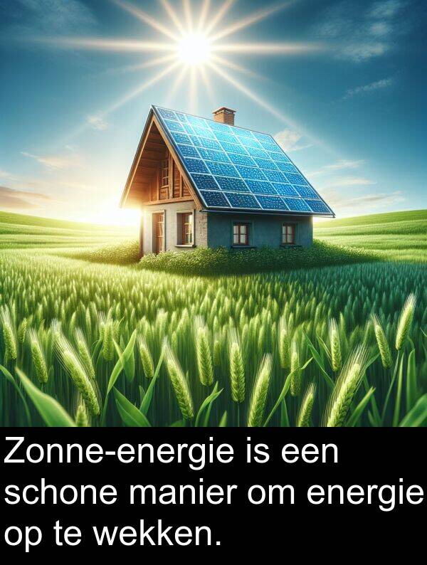 manier: Zonne-energie is een schone manier om energie op te wekken.