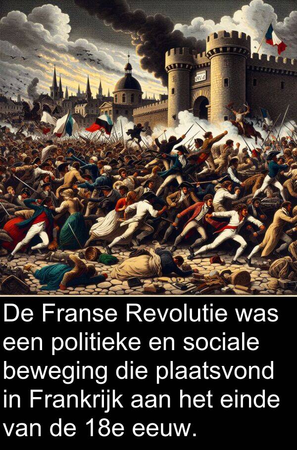 sociale: De Franse Revolutie was een politieke en sociale beweging die plaatsvond in Frankrijk aan het einde van de 18e eeuw.
