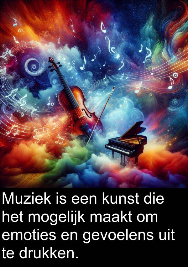 gevoelens: Muziek is een kunst die het mogelijk maakt om emoties en gevoelens uit te drukken.