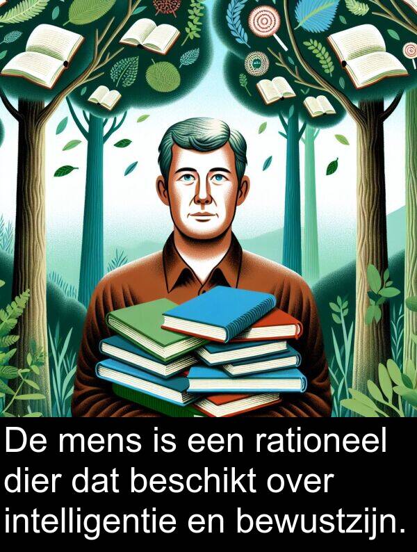 mens: De mens is een rationeel dier dat beschikt over intelligentie en bewustzijn.