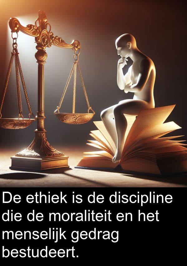 menselijk: De ethiek is de discipline die de moraliteit en het menselijk gedrag bestudeert.