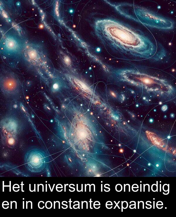 constante: Het universum is oneindig en in constante expansie.
