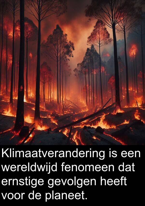 gevolgen: Klimaatverandering is een wereldwijd fenomeen dat ernstige gevolgen heeft voor de planeet.