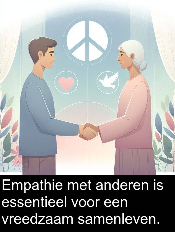 anderen: Empathie met anderen is essentieel voor een vreedzaam samenleven.