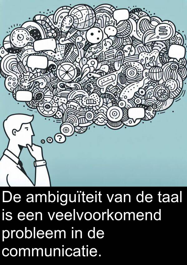 taal: De ambiguïteit van de taal is een veelvoorkomend probleem in de communicatie.