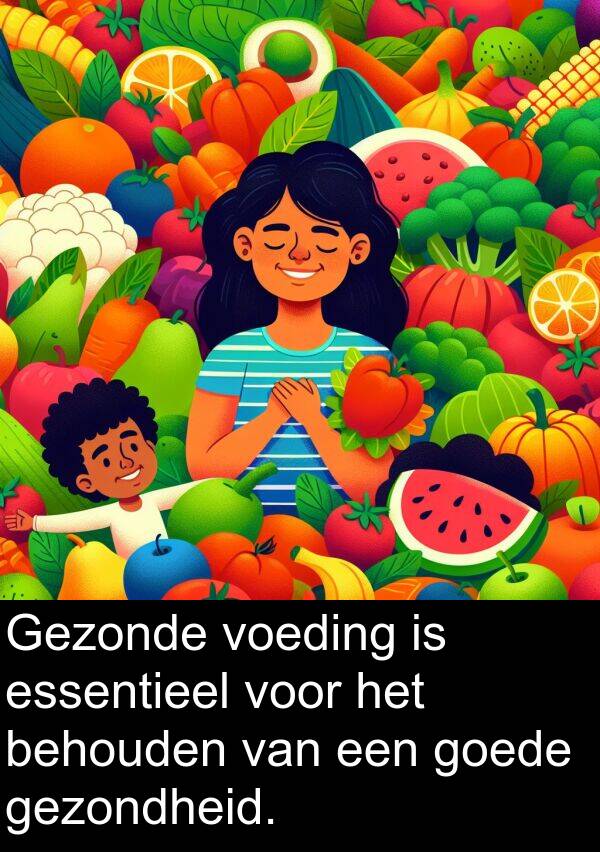 goede: Gezonde voeding is essentieel voor het behouden van een goede gezondheid.