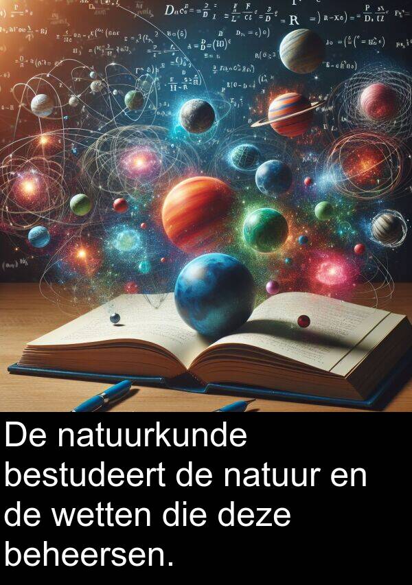 bestudeert: De natuurkunde bestudeert de natuur en de wetten die deze beheersen.