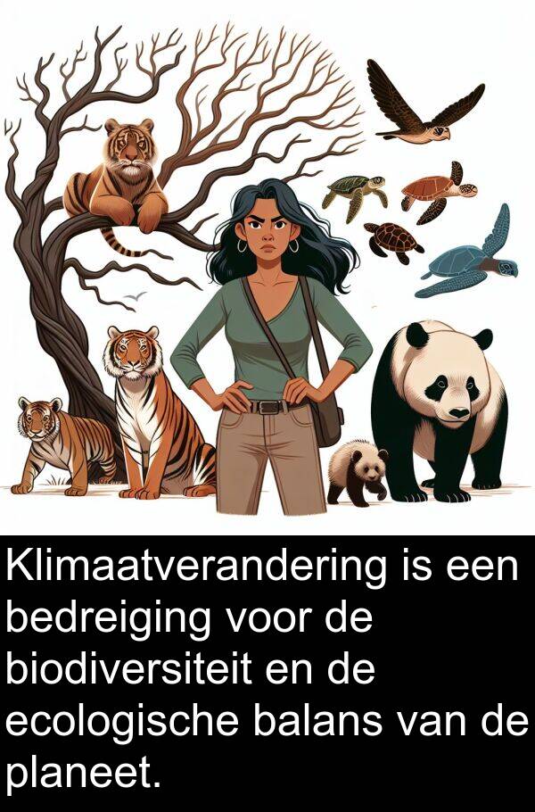 balans: Klimaatverandering is een bedreiging voor de biodiversiteit en de ecologische balans van de planeet.