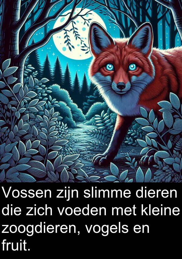 fruit: Vossen zijn slimme dieren die zich voeden met kleine zoogdieren, vogels en fruit.