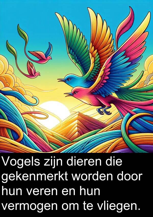 gekenmerkt: Vogels zijn dieren die gekenmerkt worden door hun veren en hun vermogen om te vliegen.