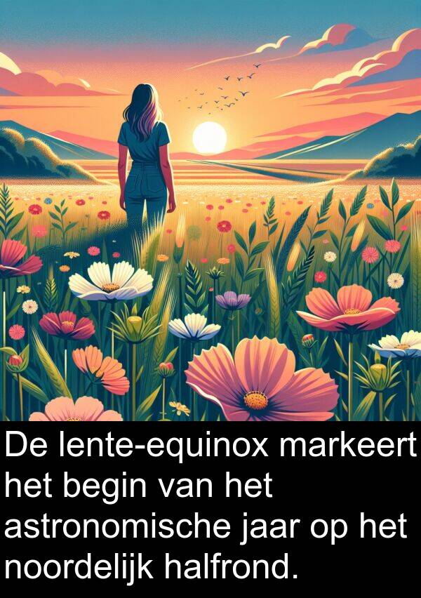 halfrond: De lente-equinox markeert het begin van het astronomische jaar op het noordelijk halfrond.
