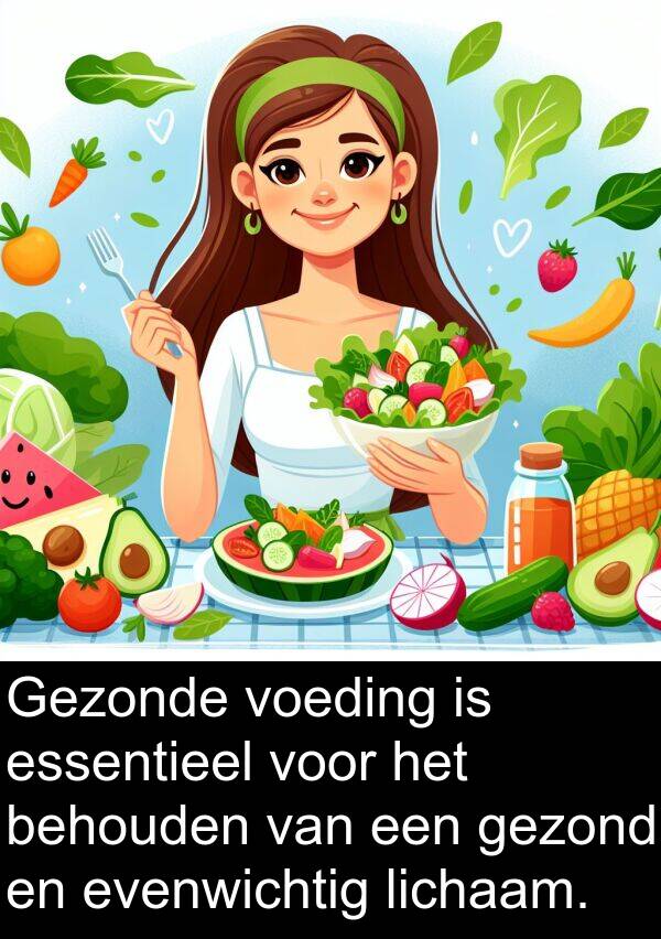 gezond: Gezonde voeding is essentieel voor het behouden van een gezond en evenwichtig lichaam.