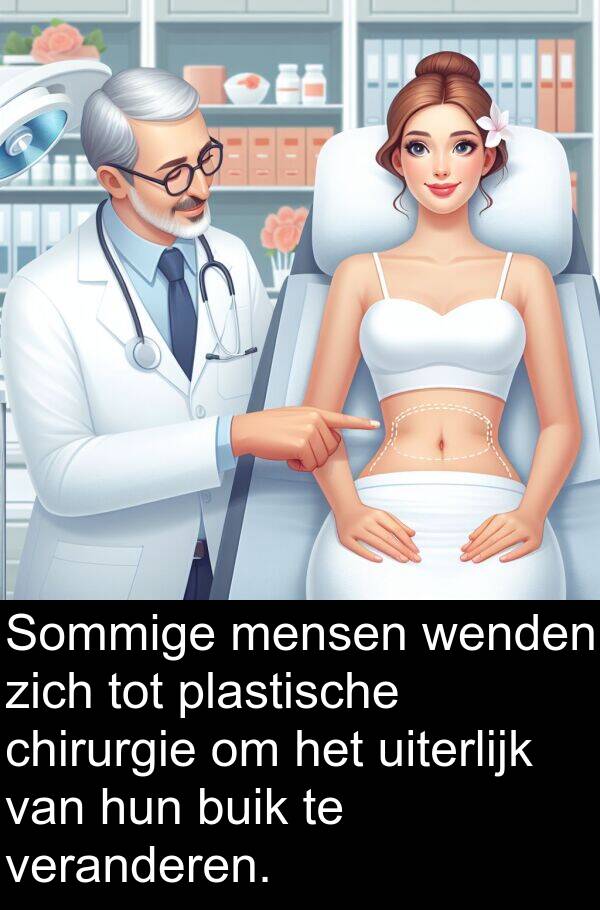 veranderen: Sommige mensen wenden zich tot plastische chirurgie om het uiterlijk van hun buik te veranderen.