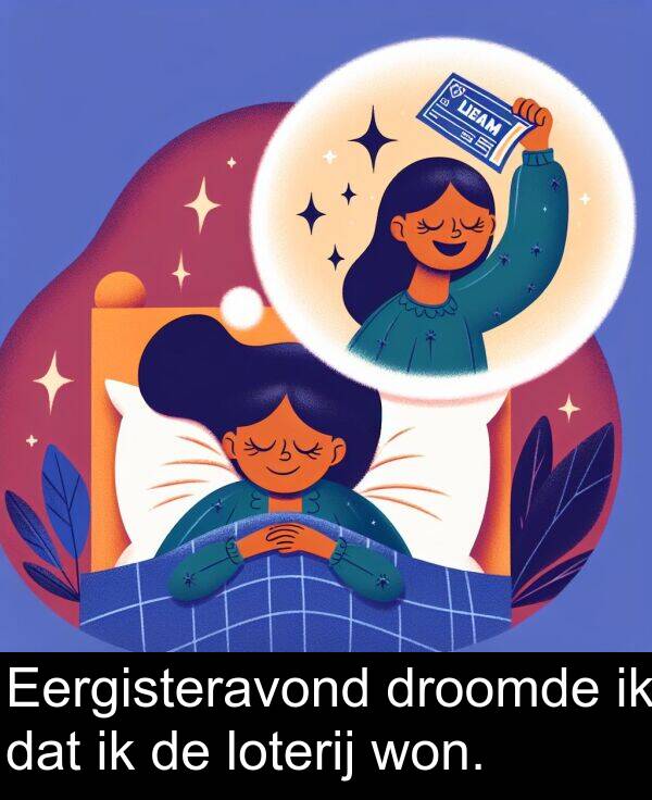 droomde: Eergisteravond droomde ik dat ik de loterij won.