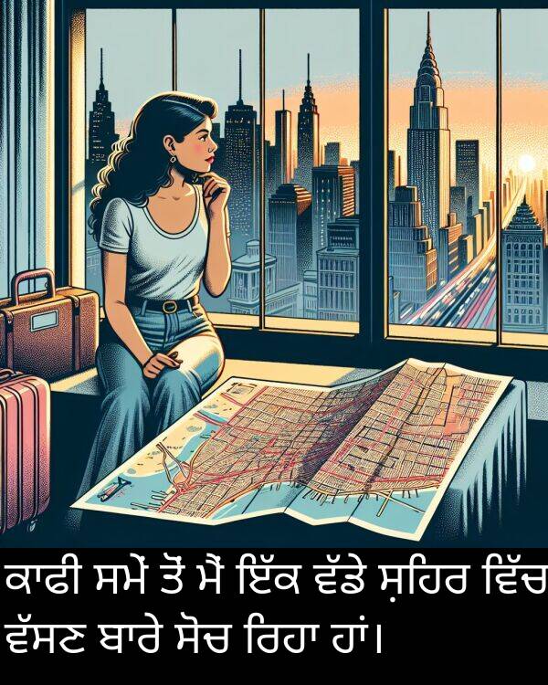 ਸੋਚ: ਕਾਫੀ ਸਮੇਂ ਤੋਂ ਮੈਂ ਇੱਕ ਵੱਡੇ ਸ਼ਹਿਰ ਵਿੱਚ ਵੱਸਣ ਬਾਰੇ ਸੋਚ ਰਿਹਾ ਹਾਂ।