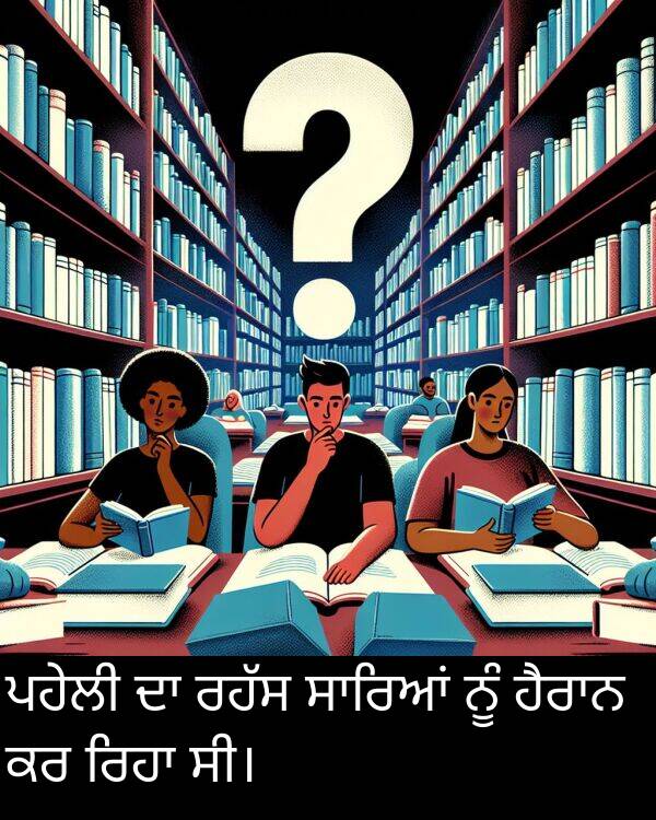 ਪਹੇਲੀ: ਪਹੇਲੀ ਦਾ ਰਹੱਸ ਸਾਰਿਆਂ ਨੂੰ ਹੈਰਾਨ ਕਰ ਰਿਹਾ ਸੀ।