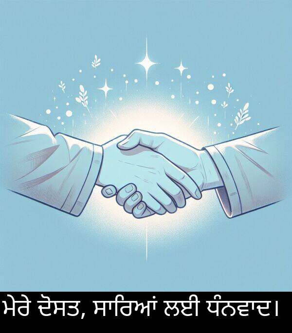 ਮੇਰੇ: ਮੇਰੇ ਦੋਸਤ, ਸਾਰਿਆਂ ਲਈ ਧੰਨਵਾਦ।