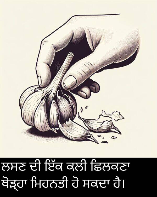 ਲਸਣ: ਲਸਣ ਦੀ ਇੱਕ ਕਲੀ ਛਿਲਕਣਾ ਥੋੜ੍ਹਾ ਮਿਹਨਤੀ ਹੋ ਸਕਦਾ ਹੈ।