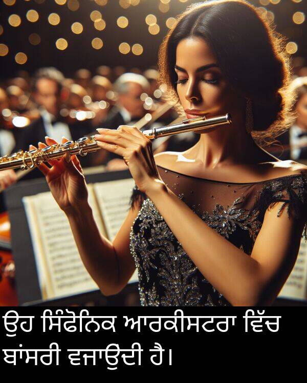 ਸਿੰਫੋਨਿਕ: ਉਹ ਸਿੰਫੋਨਿਕ ਆਰਕੀਸਟਰਾ ਵਿੱਚ ਬਾਂਸਰੀ ਵਜਾਉਂਦੀ ਹੈ।