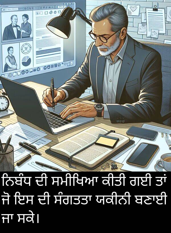 ਸਕੇ।: ਨਿਬੰਧ ਦੀ ਸਮੀਖਿਆ ਕੀਤੀ ਗਈ ਤਾਂ ਜੋ ਇਸ ਦੀ ਸੰਗਤਤਾ ਯਕੀਨੀ ਬਣਾਈ ਜਾ ਸਕੇ।