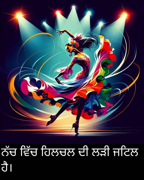 ਜਟਿਲ: ਨੱਚ ਵਿੱਚ ਹਿਲਚਲ ਦੀ ਲੜੀ ਜਟਿਲ ਹੈ।