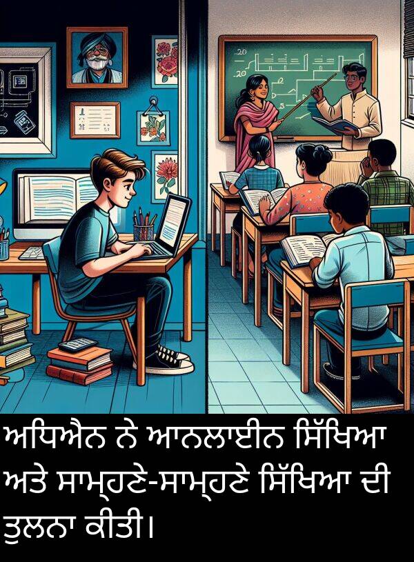 ਅਧਿਐਨ: ਅਧਿਐਨ ਨੇ ਆਨਲਾਈਨ ਸਿੱਖਿਆ ਅਤੇ ਸਾਮ੍ਹਣੇ-ਸਾਮ੍ਹਣੇ ਸਿੱਖਿਆ ਦੀ ਤੁਲਨਾ ਕੀਤੀ।