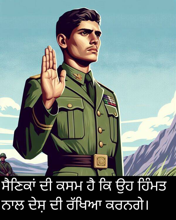 ਕਸਮ: ਸੈਣਿਕਾਂ ਦੀ ਕਸਮ ਹੈ ਕਿ ਉਹ ਹਿੰਮਤ ਨਾਲ ਦੇਸ਼ ਦੀ ਰੱਖਿਆ ਕਰਨਗੇ।