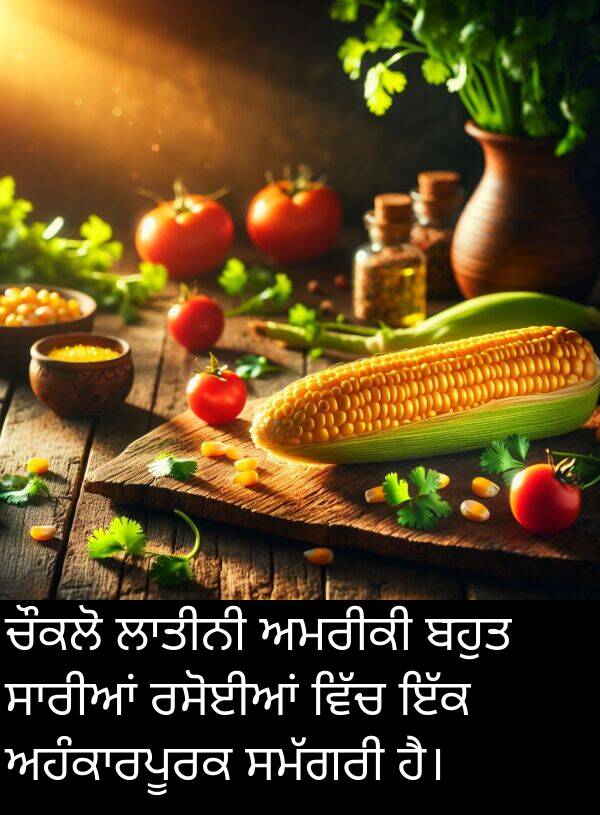 ਚੌਕਲੋ: ਚੌਕਲੋ ਲਾਤੀਨੀ ਅਮਰੀਕੀ ਬਹੁਤ ਸਾਰੀਆਂ ਰਸੋਈਆਂ ਵਿੱਚ ਇੱਕ ਅਹੰਕਾਰਪੂਰਕ ਸਮੱਗਰੀ ਹੈ।