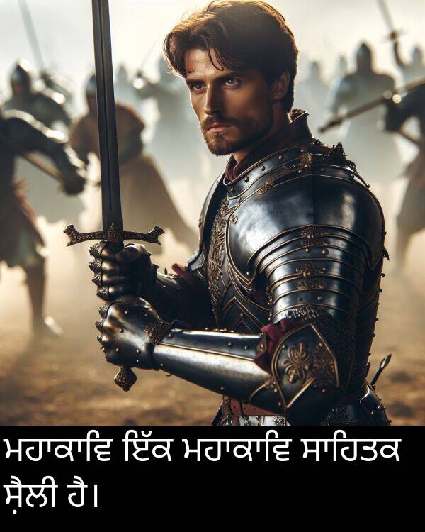 ਸ਼ੈਲੀ: ਮਹਾਕਾਵਿ ਇੱਕ ਮਹਾਕਾਵਿ ਸਾਹਿਤਕ ਸ਼ੈਲੀ ਹੈ।