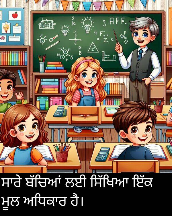 ਮੂਲ: ਸਾਰੇ ਬੱਚਿਆਂ ਲਈ ਸਿੱਖਿਆ ਇੱਕ ਮੂਲ ਅਧਿਕਾਰ ਹੈ।