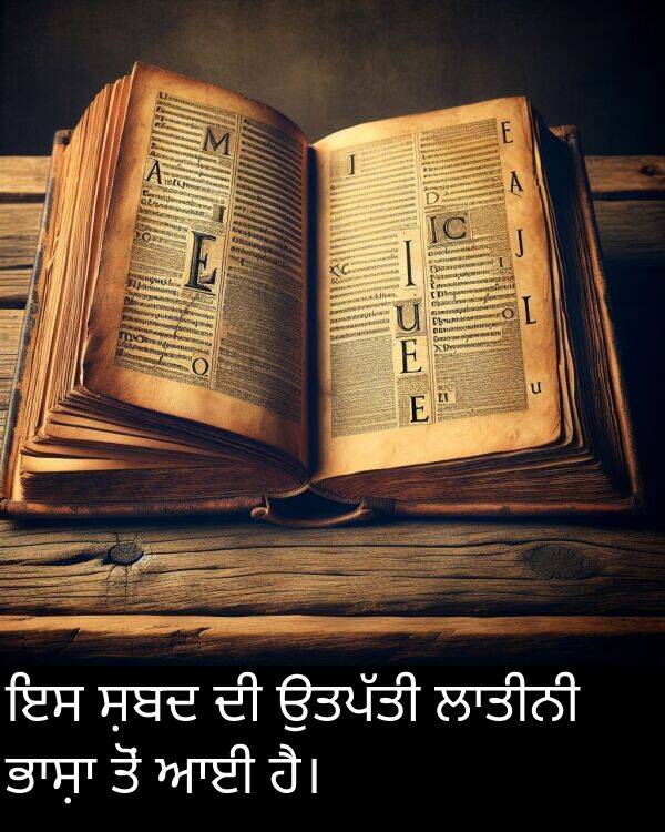ਸ਼ਬਦ: ਇਸ ਸ਼ਬਦ ਦੀ ਉਤਪੱਤੀ ਲਾਤੀਨੀ ਭਾਸ਼ਾ ਤੋਂ ਆਈ ਹੈ।