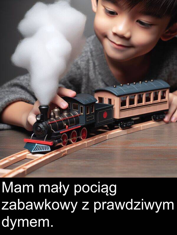 prawdziwym: Mam mały pociąg zabawkowy z prawdziwym dymem.