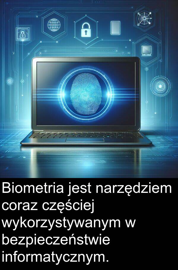 wykorzystywanym: Biometria jest narzędziem coraz częściej wykorzystywanym w bezpieczeństwie informatycznym.