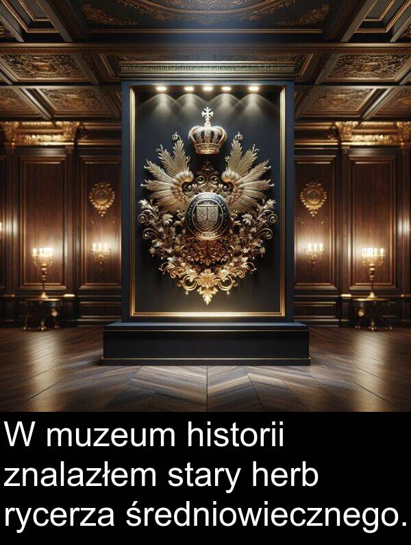 muzeum: W muzeum historii znalazłem stary herb rycerza średniowiecznego.