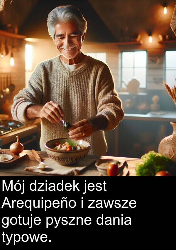pyszne: Mój dziadek jest Arequipeño i zawsze gotuje pyszne dania typowe.