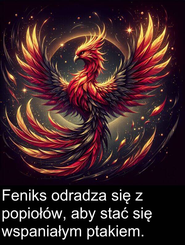 ptakiem: Feniks odradza się z popiołów, aby stać się wspaniałym ptakiem.