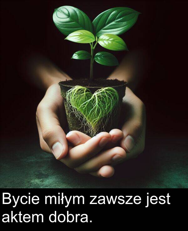 zawsze: Bycie miłym zawsze jest aktem dobra.