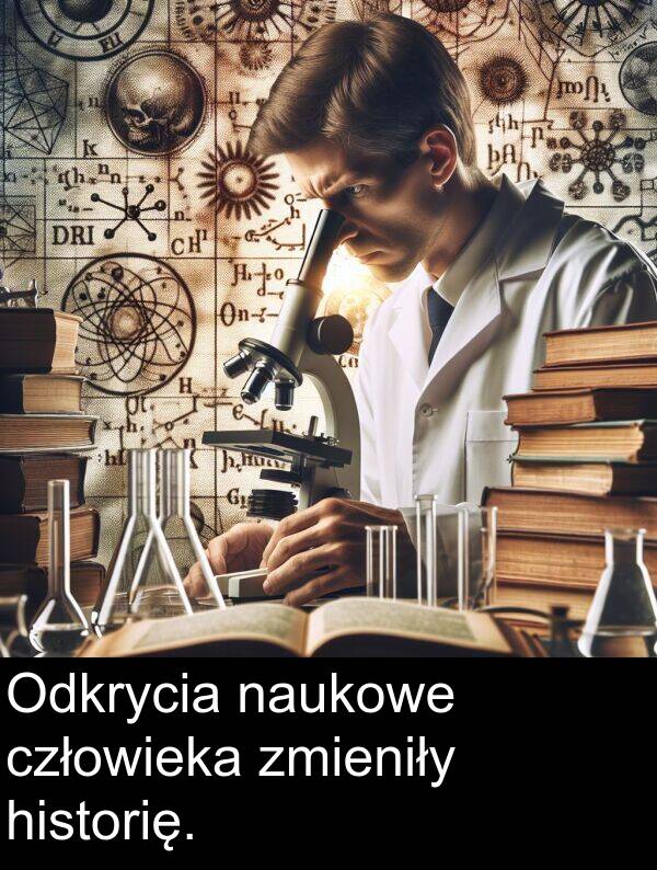zmieniły: Odkrycia naukowe człowieka zmieniły historię.