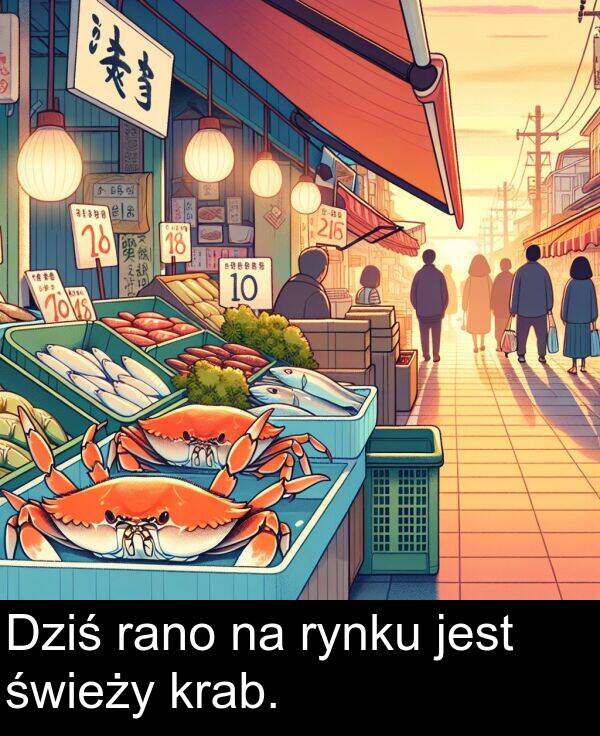 krab: Dziś rano na rynku jest świeży krab.