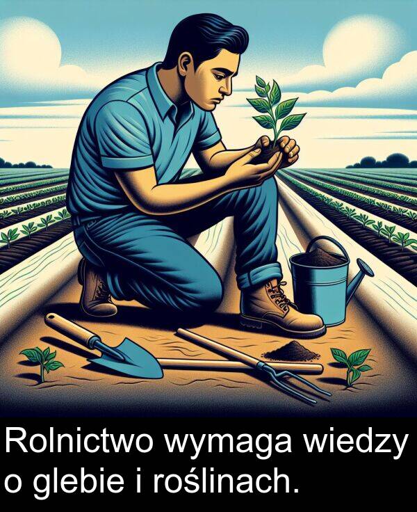 wiedzy: Rolnictwo wymaga wiedzy o glebie i roślinach.