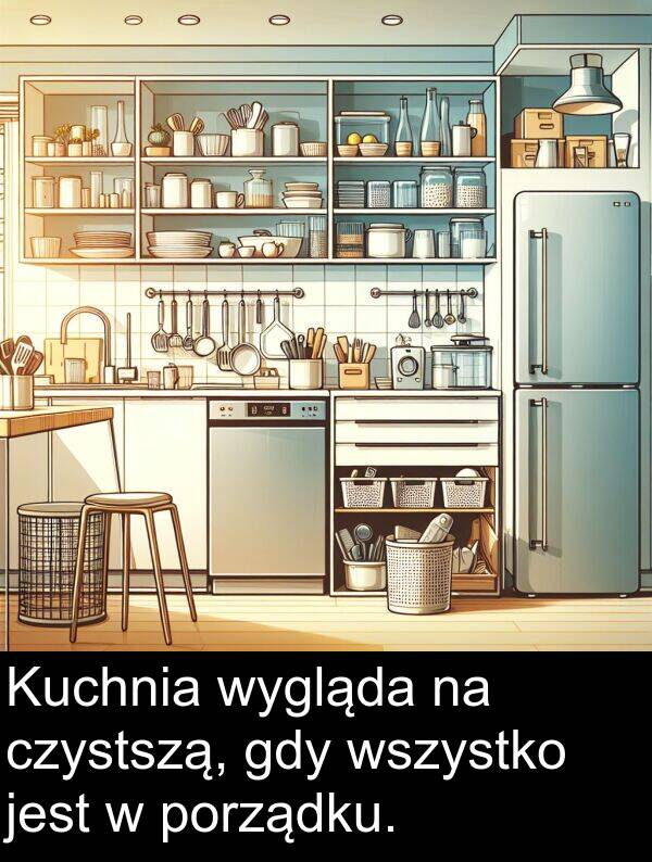 wszystko: Kuchnia wygląda na czystszą, gdy wszystko jest w porządku.