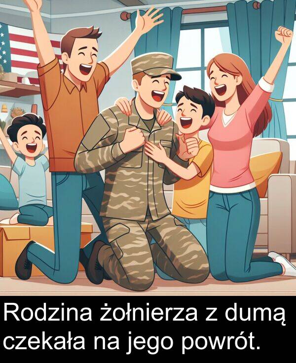 powrót: Rodzina żołnierza z dumą czekała na jego powrót.