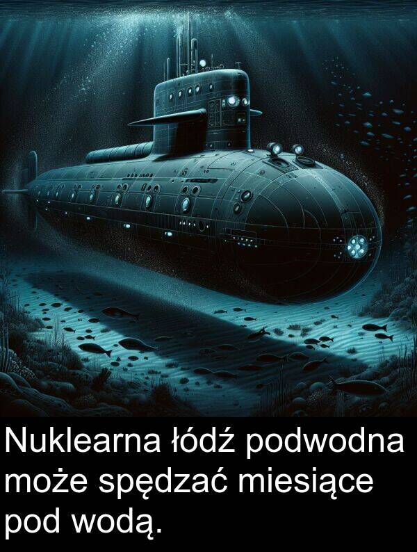 łódź: Nuklearna łódź podwodna może spędzać miesiące pod wodą.
