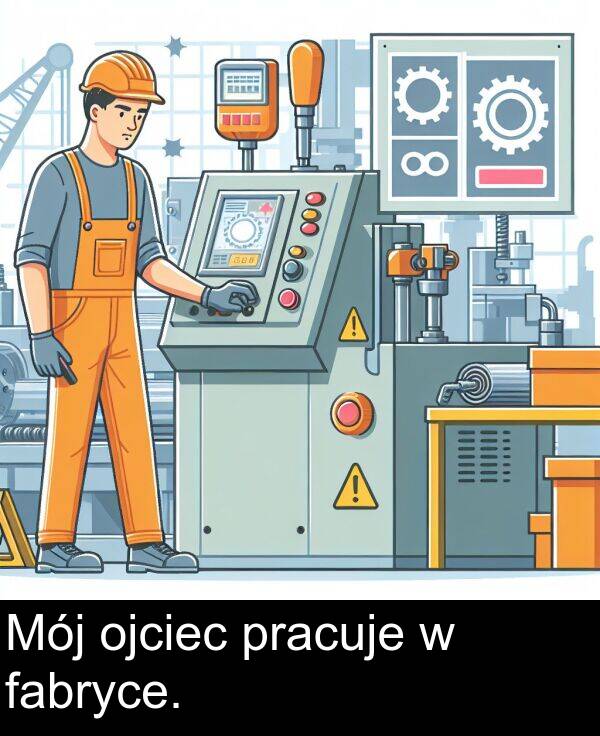 pracuje: Mój ojciec pracuje w fabryce.